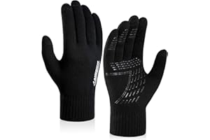 coskefy Winter Knit Gloves Touchscreen Thermal Wool Lined Texting Mitten Running Gloves for Men Women