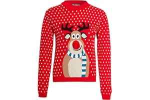 SAANS247 Boys Girls Kids Children Unisex Christmas Xmas Knitted Novelty, Retro, Elf, Football Jumper Sweater