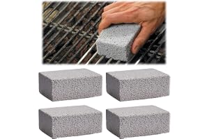 ZEACCT 4 st pimpsten set för grill och grillvård, grillskrubbblock, kök och grillunderhållsverktyg, hållbara grillrengöringstegelstenar för effektiv användning