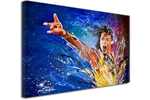 DECLINA, Tableau décoratif, Toile Murale, Tableau Salon Deco, Tableau Reproduction Peinture Serie limitée Michael Jackson, 50x30 cm