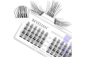 BEYELIAN Lash Clusters, 48 Individual Cluster Lashes, 10-16mm DIY Eyelash Extension Natural Look Reusable Glue Bonded Black Super Thin Band (Style5 0.07 Mix Transparent Band)