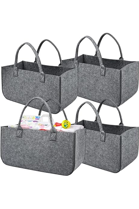 Filz Tasche Shopper 2x Filz-Einkaufstaschen (38x25x25cm) Groß