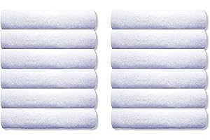 A & B TRADERS Guest Towels Packs 100% Egyptian Cotton 30cm x 50cm Soft Quick Dry (White, 12)