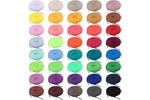 BQTQ 40 Paires Lacets Plats pour Chaussures, Lacets de Sport Lacets de Couleur Plate, Lacets de Chaussures Colorées pour Chaussures de Sport Sneakers Patins, 40 Couleurs