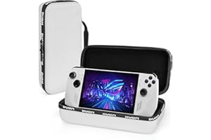 IVODEELA Carrying Case Compitable for Asus Rog Ally Gaming Handheld,Hard Shell Travel Protective Storage Bag Fits for Rog Alloy and Accessories,Case Only(White)