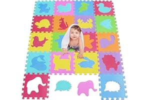 MSHEN Puzle para Niños | Puzle de Suelo de Goma en Espuma EVA Animal- 18 Piezas Alfombra de Juego para bebé Esterilla de Rompecabezas Aprox 1,62 m2-5456g3009