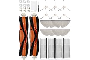 HEUCHAEY Accessoires de Rechange pour aspirateur Xiaomi Roborock S5 Max S50 S51 S55 S6 S6 MaxS60 S65,2 Brosse Principale,6 brosses latérales,4 filtres Hepa,4 Chiffons,6 noyaux de Filtre,1 Tournevis,1 Brosse