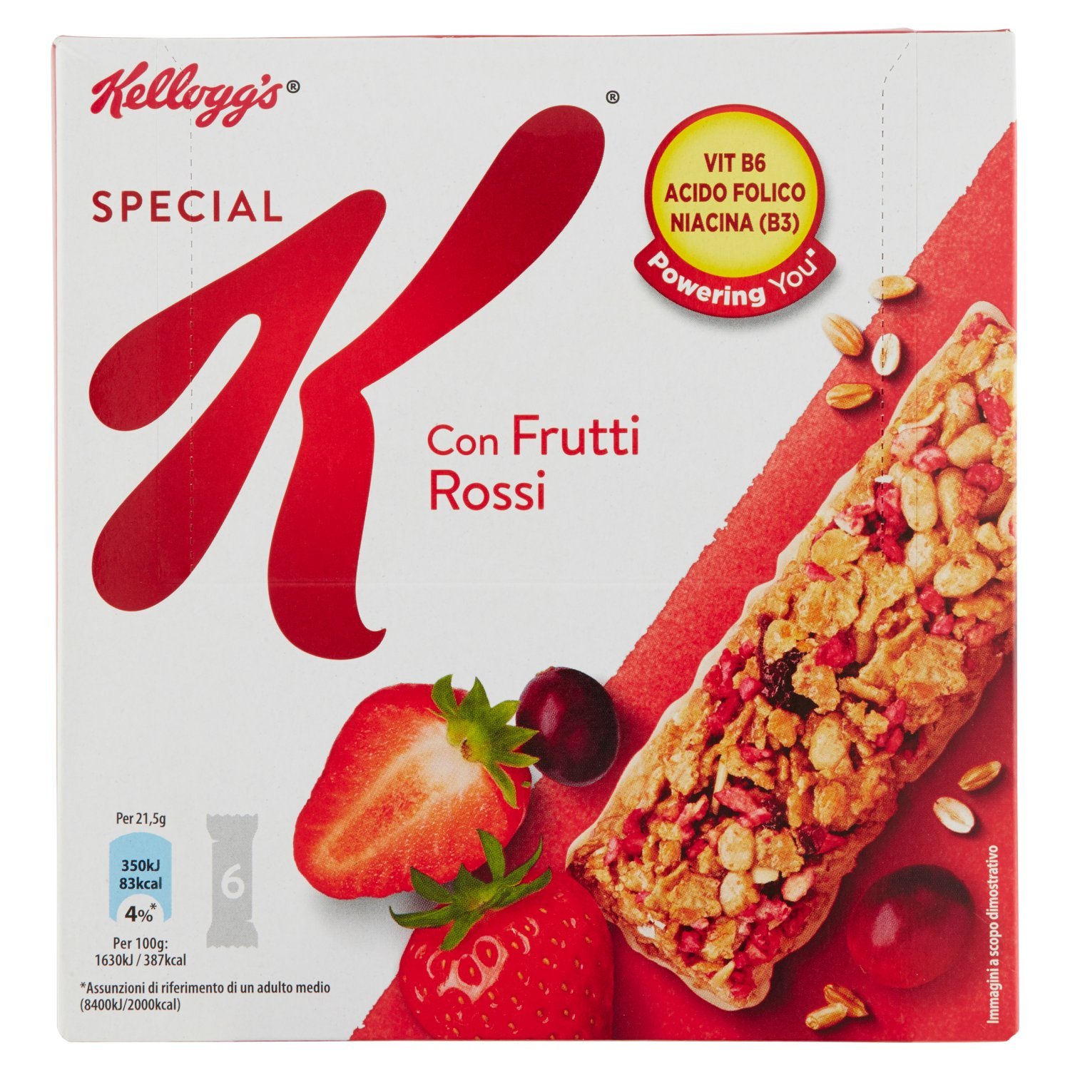 Kellogg's Special K Barretta Frutti Rossi Confezione di 6 barrette da