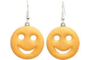 Bluebubble AMERICAN DINER Potato Face Dangle Earrings on Gift Card