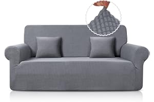 TAOCOCO Sofa Cover 3 Seater, Stretch Sofa Slipcovers Spandex Jacquard Couch Cover, Sofa Protectors From Pets (1 Pieces, Light Grey)