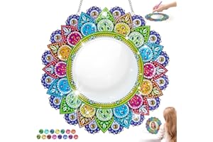 snookids Diamond Painting Spiegel Kinder, DIY Mandalas Spiegel Bastelset Mädchen Spielzeug, Schminkspiegel Mirror Geschenk für Mädchen 6 7 8 9 10 11 12 Jahre