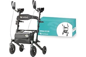 helavo H1160-EU deambulatore per l'artrite da esterno con imbottiture per avambracci – Girello per anziani con ruota gomma piena antiforatura – Massima mobilità e comfort all'aperto
