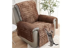 XRDSHY Sofa Armlehnenbezüge, Sesselschoner Sesselauflage, Fernsehsessel Schutzbezug Anti-Rutsch, Relaxsessel Bezüg Sesselüberzug für Zuhause mit Kindern und Haustieren Hund,Braun1-1 Sitz(53 * 190cm)