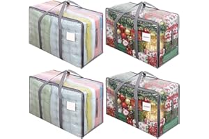 Dntorx 4 Pack 105L Clear Moving Bags Clothes Storage Bags Heavy Duty Moving Totes Packing Bags with Zips for Moving Clothes Bedding Duvet Toys Storage Gray