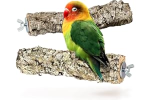 Kork-Deko Trespoli per uccelli in sughero naturale, set da 2 pezziPer sedersi, rosicchiare e sgranocchiareAsta di seduta in sughero naturale per pappagallini, canarini, pappagalli e altri uccelli