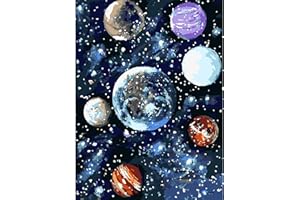 AIRDEA Space Planets Universe Paint by Numbers Adult, Paint by Number Kits on Canvas with Brushes, Oil Hand Painting Art Crafts Kits for Adults, Home Decor 30x40CM
