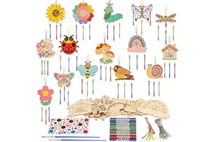 XREE 15tlg Windspiel Bastelset, Windspiel Schmetterling Klangspiele Holzbastelsets Geburtstag Deko für Jungen Mädchen DIY Dekoration Weihnachten