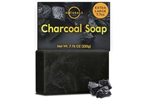 ‎O NATURALS O Naturals Aktivkohle-Seife für Männer und Frauen - Entgiftende Körperseife mit Sheabutter und Pfefferminzöl