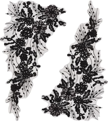 Tunique Brodée Maille Côtelée De Soie Noire