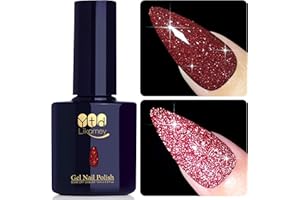 YTD Likomey Smalto Semipermanente per Unghie in gel,15ml Rosso Bacca Glitterato Riflettente Glitter Colori Smalti Semipermanenti per Unghie,Autunno Inverno Ultra Brillante del UV Nail Gel,SZ232