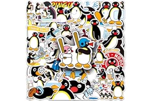 LYLSDSB Pingu Aufkleber 50 Stück Niedliche Wasserfeste Funny Tier Sticker für Skateboard Laptop Gepäck Auto Telefon Gitarre Computer Scrapbook Motorrad,Vinyl Cartoon Pinguin Aufkleber für Mädchen Kinder