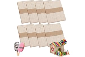AOMAIGAD Confezione da 400 bastoncini di ghiaccioli, bastoncini di gelato fatti a mano,Bastoncini Legno per Bricolage attività Creative Fai-da-Te(11.4 cm)