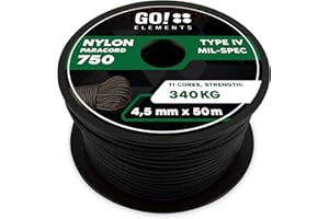 GO!elements Paracord Seil aus reißfester Nylonschnur - Paracord 750 Schnur - geeignet als Allzweckseil & Reepschnur