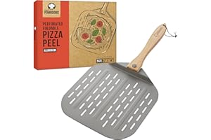 Chef Pomodoro Pala per Pizza Forata in Alluminio con Manico Pieghevole (30,5 x 35,6 cm), Pala per Pizza Corta, Compatta, Maneggevole e Facile da Riporre, Ideale per Pane Fatto in Casa