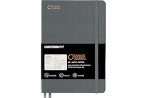 LEUCHTTURM1917 Change Journal Medium (A5), Tapas duras, 294 páginas numeradas, Antracita, Inglés