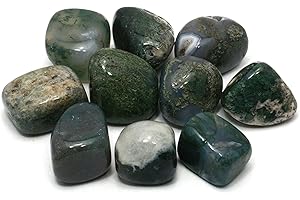 GEOFOSSILS Moss Agate Tumble Stones (20-25mm) Single Stone