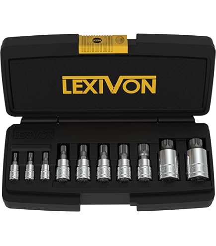 Aiourx Lot De 10 Embouts à Impact XZN Drive Master 1/2", M5 - M18, Triple Carré à Impact, Acier Cr-Mo