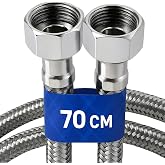1 Adet 70 cm Paslanmaz &Ccedil;elik &Ouml;rg&uuml;l&uuml; Flex Hortum &ndash; 3/8"x3/8" Klozet ve Taharet Musluğu Bağlantı Hortumu, Y&uuml;ksek Dayanıklı ve S