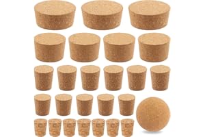 Mardatt 41 Stück 6 Größen Holz konische Korkstopfen sortierte Set natürliche weiche Weinflasche Korken für Wein Bier Glasflasche und DIY Handwerk Projekt