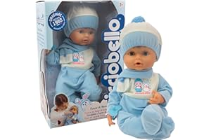 Cicciobello, Flocon de Neige, Poupon à Fonctions 42 cm, Corps Souple, Tenue Hiver, pleure sans sa tétine, 1 écharpe, 1 Bonnet et 1 tétine, Jouet pour Enfants dès 2 Ans, CCBB8