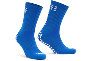 Tiscal Sports Football Grip Socks for Kids & Adults | 3 Sizes UK 1-4, UK 5-8 & UK 9-13 | Multiple Colours White, Black, Blue, Red & Navy | Anti Slip Anti Blister Grip Socks | Perfect For Rugby Yoga