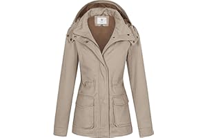 WenVen Chaqueta Militar Mujer Primavera Otoño Cazadora Entretiempo Algodón Casual Chaqueta Multibolsillos Aviador Parka Invierno Abrigos Entretiempo Sahariana Mujer Chaquetas Verano