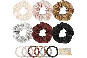 Kavya Hårsnoddar scrunchies set satin hårband flerfärgat hårband silke mjukt och smidigt hår scrunchies hårsmycke present för