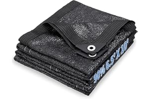 EMEKIAN 90% Black Sunblock Shade Cloth, UV Resistant Net Sun Mesh Shade Canopy with Grommets, Outdoor Shade Mesh Cover Tarp for Greenhouse, Garden, Patio, Backyard, Swimming Pool, Plants (2m x 3m)