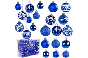 Ywlake 100Pcs Christmas Ball Ornaments for Christmas Tree Decoraion Baubles Shatterproof Balls Hanging Ornaments for Xmas Holiday Party Home Decorations (Blue)