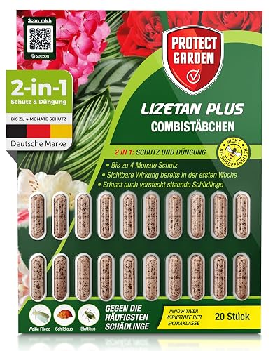 PROTECT GARDEN Lizetan Plus Combi Sticks, Long Term Pest Free and Premium Fertiliser in One, Pack of 20