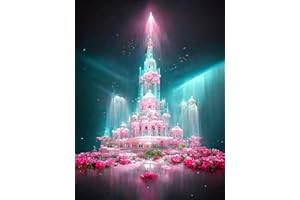 KUIZHEN DIY 5D Diamant Painting Kits, Diamant Kunst Painting, DIY Vollbohrer Stickerei Kreuzstich Diamant Painting für Wanddekoration Diamant Malerei 30 x 40cm (Fantasy Schloss)