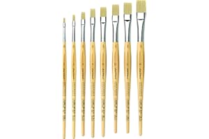 DA VINCI DEFET GMBH da Vinci, JUNIOR BORSTE Synthetics, Serie 3529, Set, Acryl, Gouache, Tempera, Für Papier & Karton, Textilmalerei, Schule, Made in Germany, Größe 2, 4, 6, 8, 10, 12, 14, 16