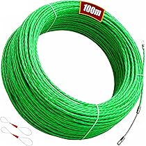 Vis Tape 100m, 4.5mm Kabel Trekker Kit Visdraad Door Muur Draad Gids Apparaat met 2 Geleidingsveren Kabeltrekkers voor Elektrische Kabels Trekken Tape