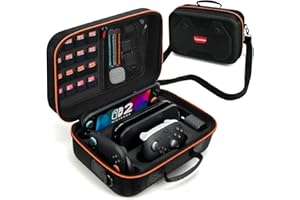 TRANSNOVO Pochette de Transport Tout-en-Un Compatible avec Nintendo Switch 2 2025, Housse Étui de Protection Rigide Grande Capacité avec 16 Emplacements pour Cartes, pour Console Switch 2 et Accessoires