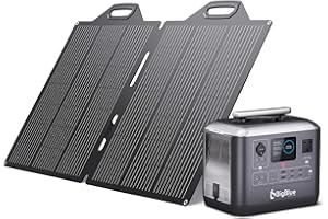 BigBlue 1075.2Wh Solar Generator with 150W Solar Panels, LiFePO4 Battery Power Station with Panel, PD 100W USB-C, 1000W (2000W Surge) AC Outlets, Ideal for Home Backup, Emergency, RV Outdoor Camping