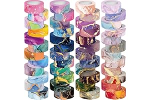 Voolcaoo 48 Rollen Washi Tape Set - Dekoratives Klebeband Bunt Buntes Marmormuster Masking Tape für Scrapbooking Supplies, Diy Handwerk, Bullet Journals Planners, Geschenkdekoration Verpackung