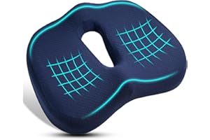 Ainiv Ortopedyczna poduszka do siedzenia, z pianki Memory, ergonomiczna poduszka, na wózek inwalidzki, zmniejsza ból, zwiększa komfort siedzenia, wspomaga krążenie krwi i odciąża kość ogonową