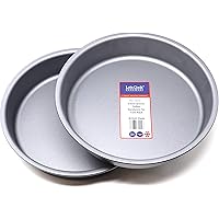 Lets Cook Cookware 9 Inch Victoria Sandwich Tin Twin Pack, Fixed Base, 23cm, British Made with Teflon Non Stick