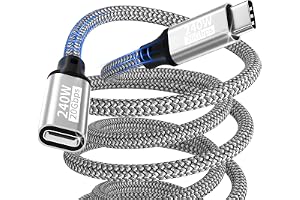 USB-C förlängningskabel 1,5 m, 240 W/20 Gbps/5K @60 Hz, USB-C 3.2 förlängare, 4K @144 Hz, typ-C, videoförlängningskabel, hane