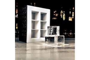 Box med isbitsform för 6 stora, transparenta kuber | Låda med isbitsform för 6 stora, transparenta isbitar | 5 x 5 x 5 cm vardera | kristallklara